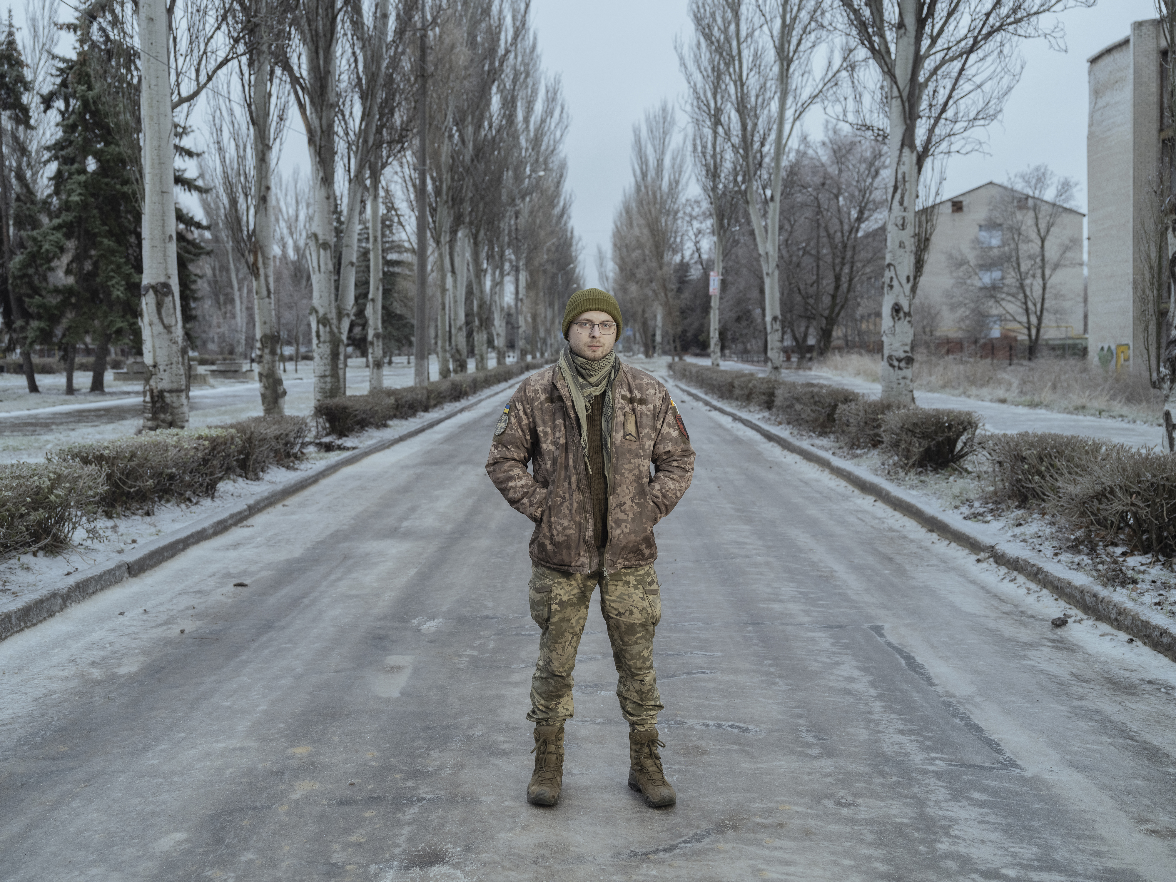 Soldier standing on a street