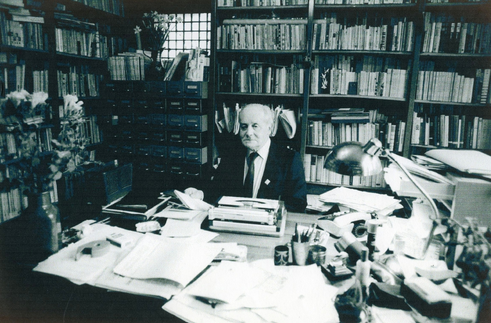 Giedroyc at his desk in Paris