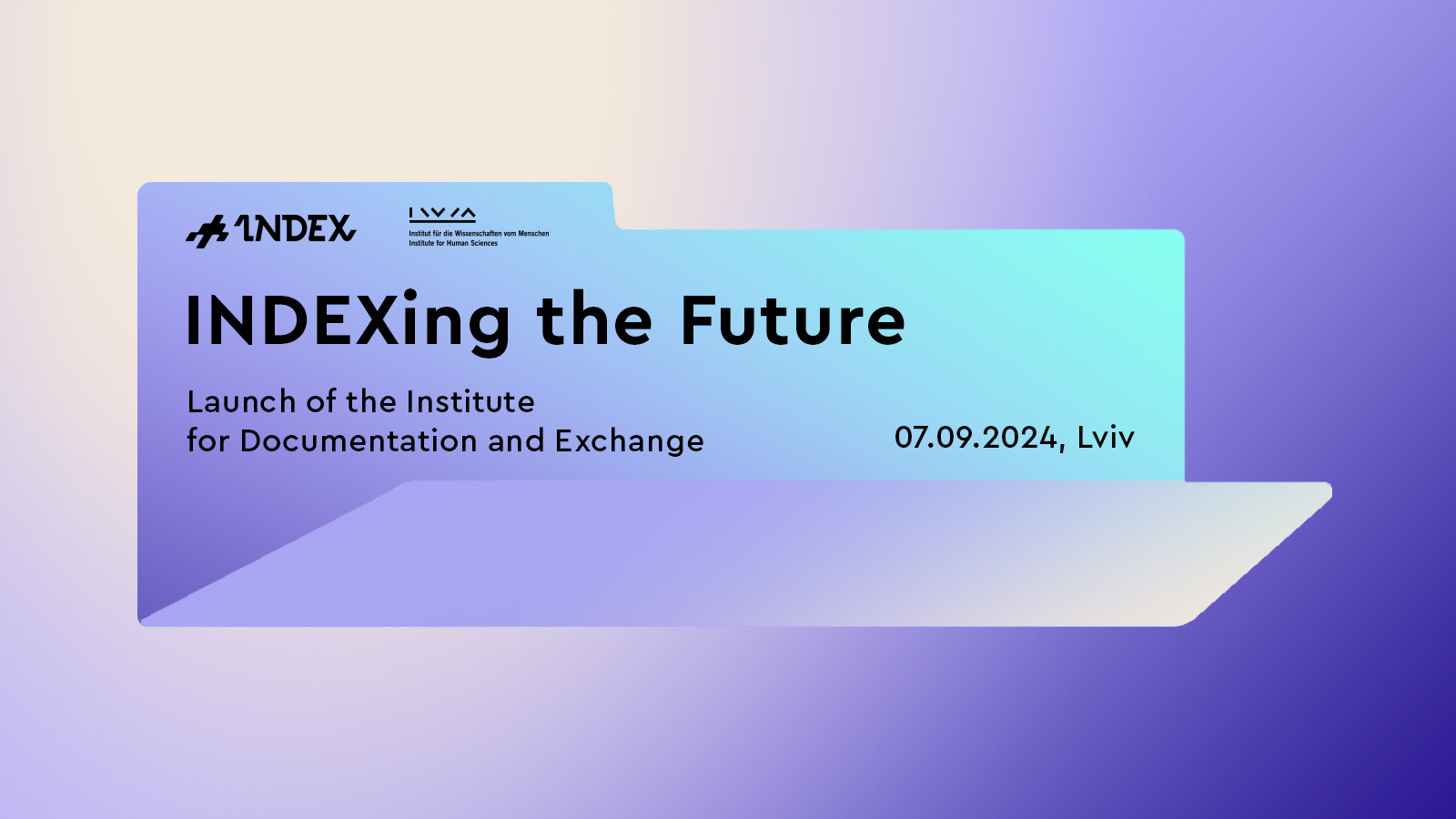 A banner saying: "INDEXing the Future: Launch of the Institute for Documentation and Exchange"