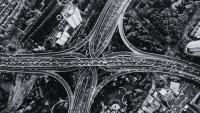 infrastructure in black and white